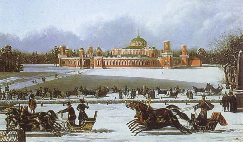 Sleigh Races in the Petrovsky Park, unknow artist